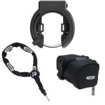 ABUS Set d'antivols vélo : antivol de cadre + chaîne à insérer + sacoche de selle