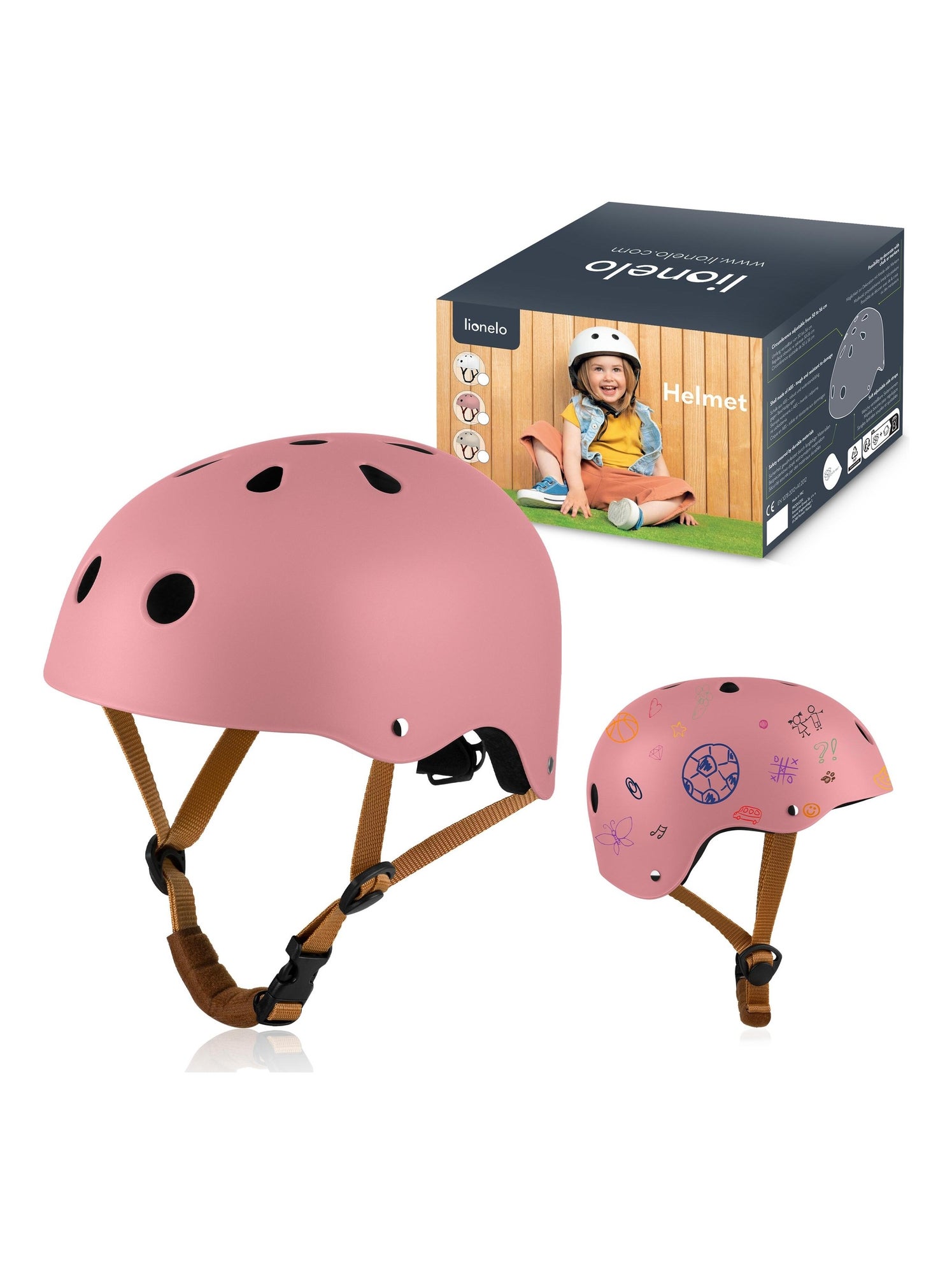 casque-bebe-velo-652ruu-1.jpg Casque vélo enfant LIONELO 50 56 cm Possibilité de décoration Certification Intertek Rose clair – Image 1