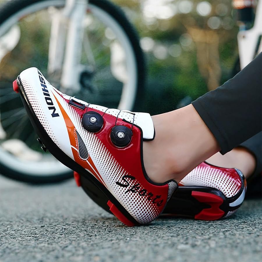 chaussure-velo-de-route-566hyg-1.jpg Treer Chaussure Velo Route Hommes, Respirantes Chaussures de Cyclisme Homme et Femmes Chaussure VTT Chaussures Velo Route avec Crampons Antidérapants ... – Image 1