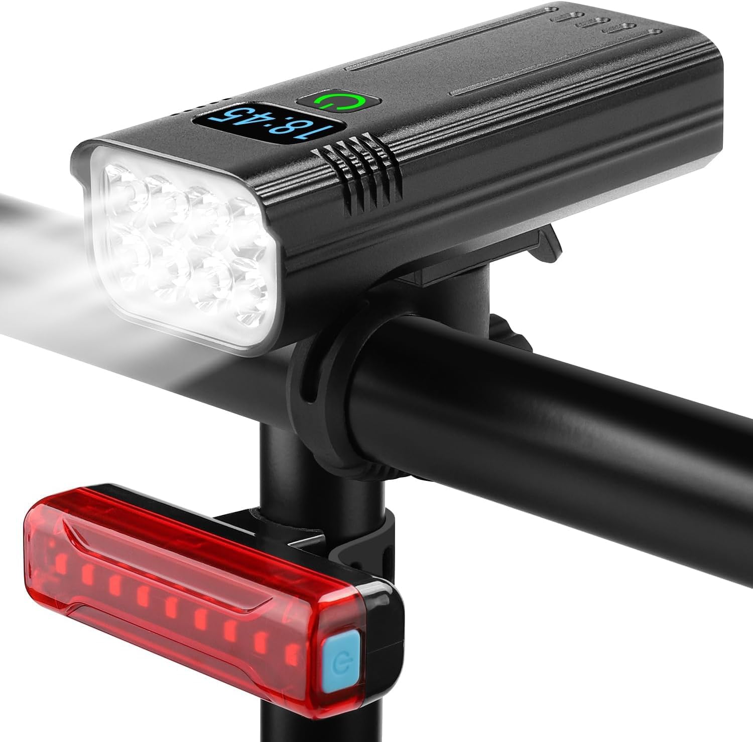 lumiere-velo-271vjq.jpg Lumiere Velo 8000 Lumens Lampe Velo 8 LED Puissantes 6400mAh Eclairage Velo | Lumière Vélo Avant et Arrière Rechargeable USB C, Phare Velo pour VTT Course Cycliste : Amazon.fr: Sports et Loisirs – Image 1