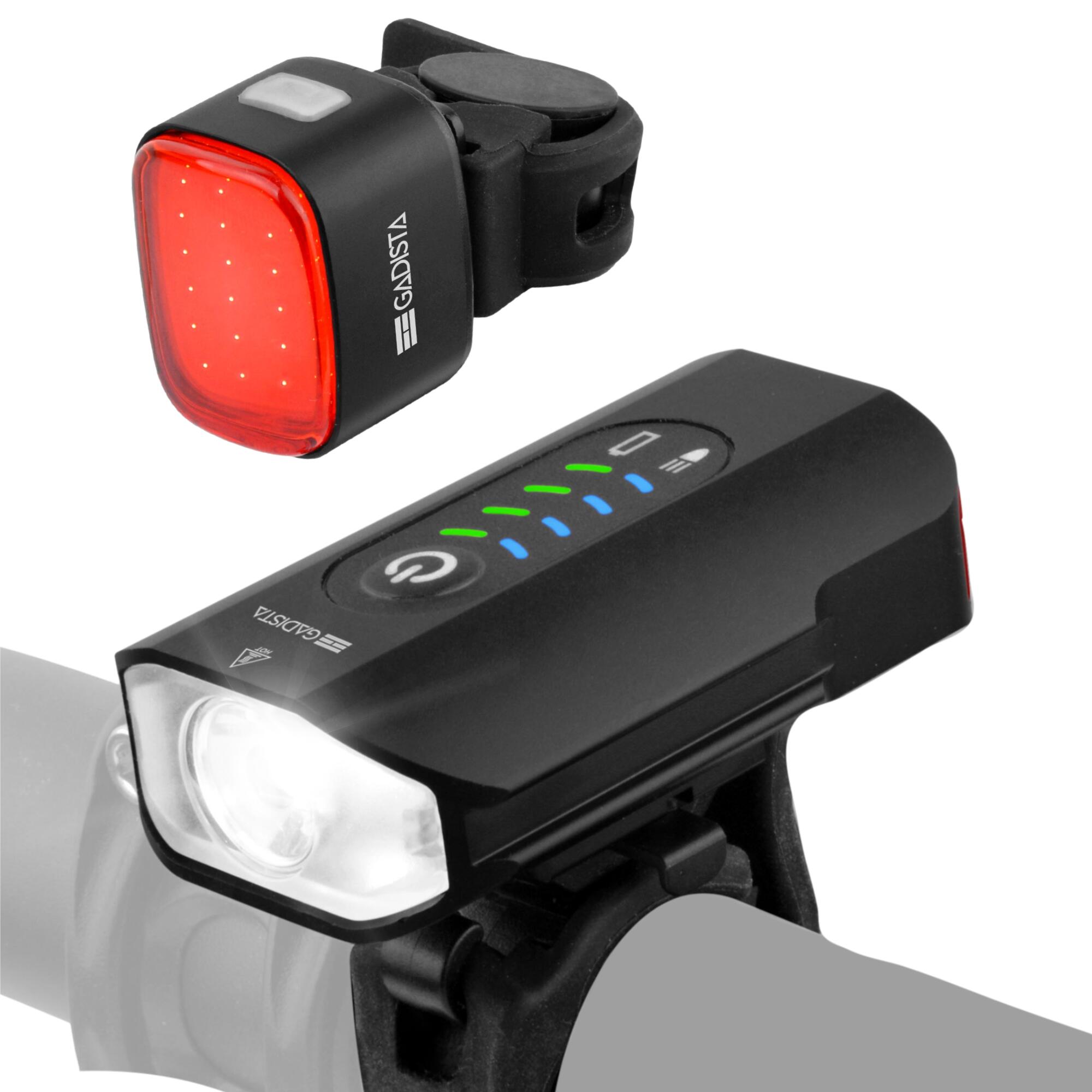 lumiere-velo-735jpe.jpg Set Lumiere Velo Avant et Arriere rechargeable en Alu avec Affichage du Niveaux – Image 1