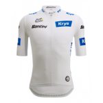 SANTINI maillot vélo blanc Authentic haut de gamme meilleur jeune Tour de France