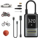 Mini Pompe à Air Électrique, 150PSI Pompe a Velo Electrique, Compresseur à Air Portatif avec pour Pneus de Moto, Voiture, Velo, etc