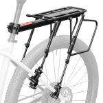 ROCKBROS Porte Bagage Vélo Arrière Support Tige de Selle Fourche Arrière Imperméable pour 26 29 Pouces avec Réflecteur Alliage Aluminium Robuste Max. ...