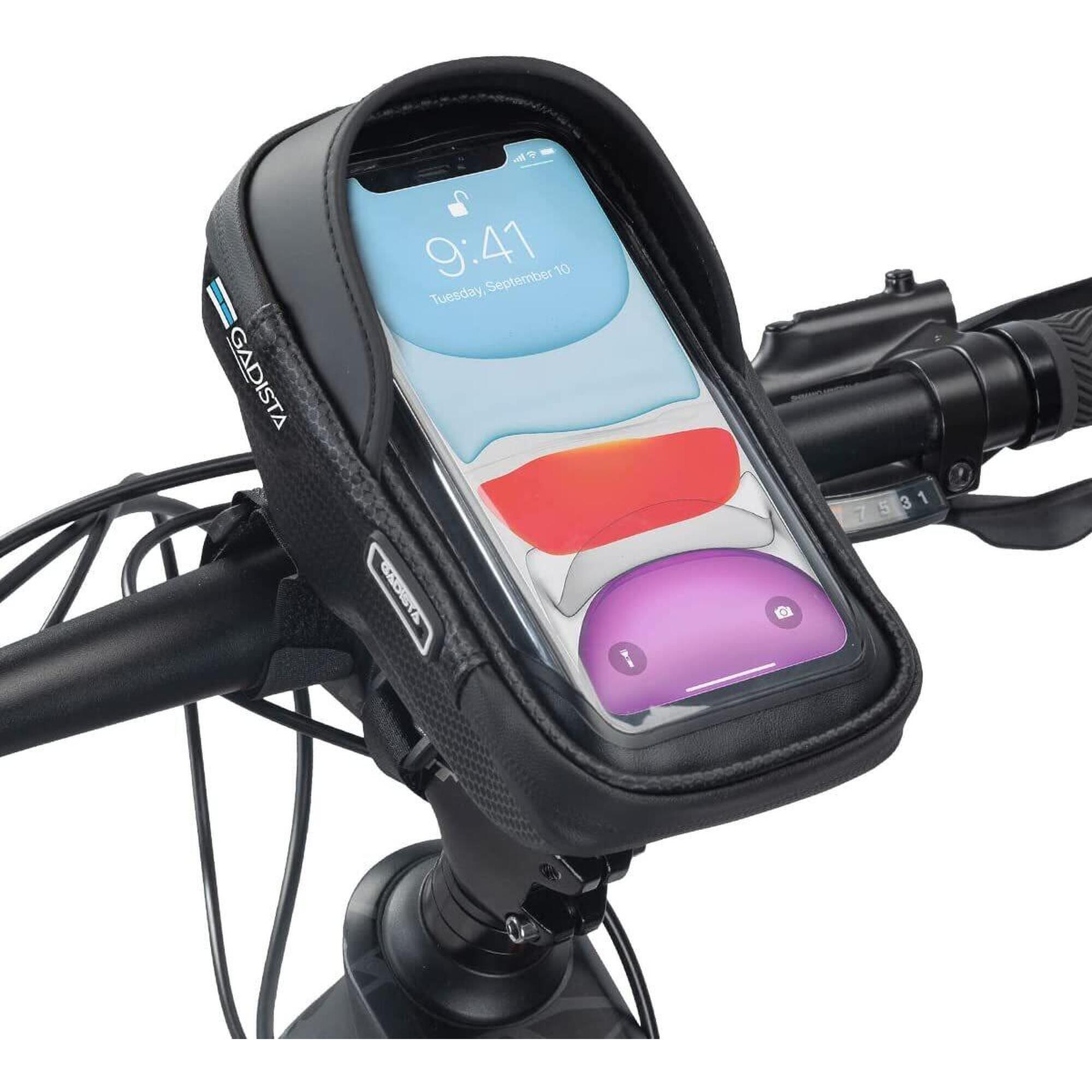 porte-telephone-pour-velo-142eto.jpg SACOCHE TELEPHONE VELO ÉTANCHE ESPACE DE RANGEMENT SUPPORT TELEPHONE VELO NOIR – Image 1