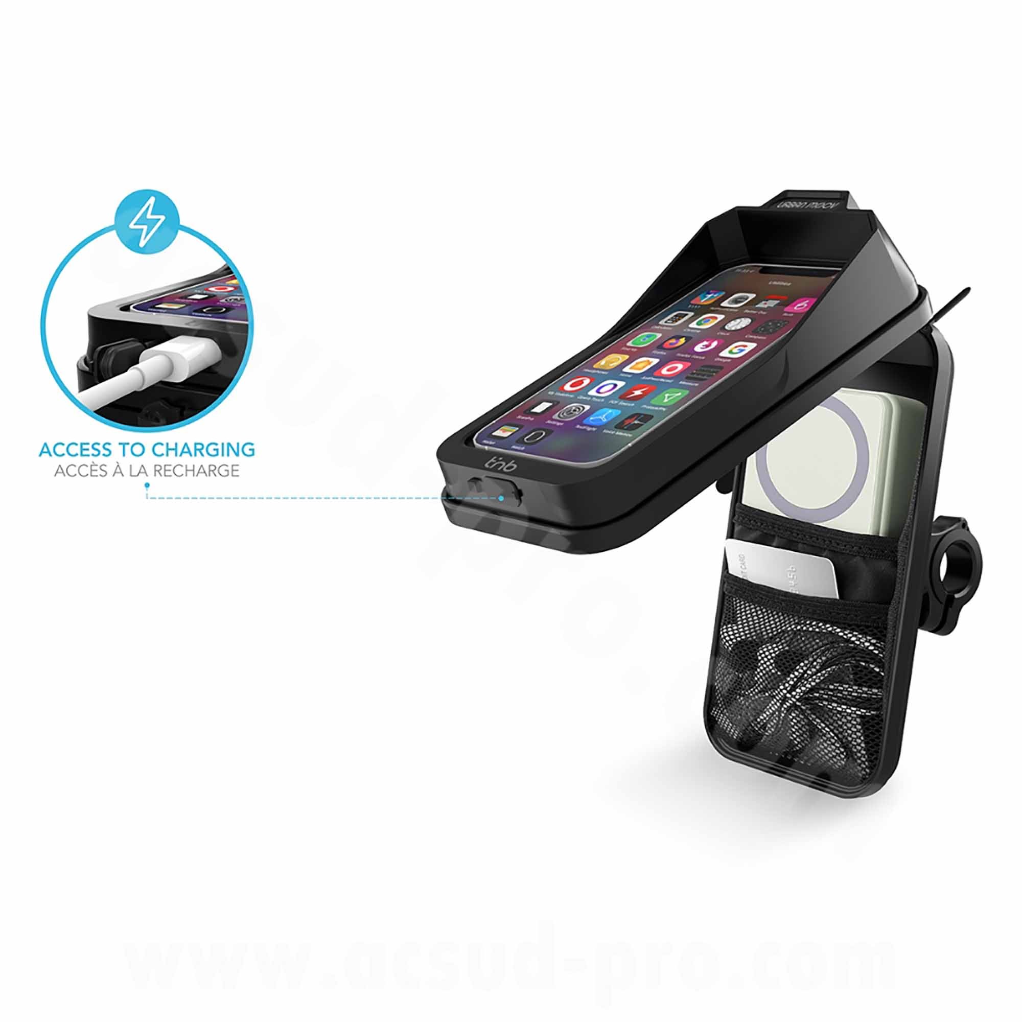 porte-telephone-pour-velo-813gzu.jpg Support télephone coqué pour vélo attache Quick Lock Urban Moov T'NB – Image 1