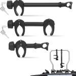 TEOV Support de Cadre 3 Pack, Porte vélos pour 3 vélos, Pince de Fixation pour Camping Car, verrouillable, pour Tube en U, Longueur 25 cm + 32 cm + 45 ...
