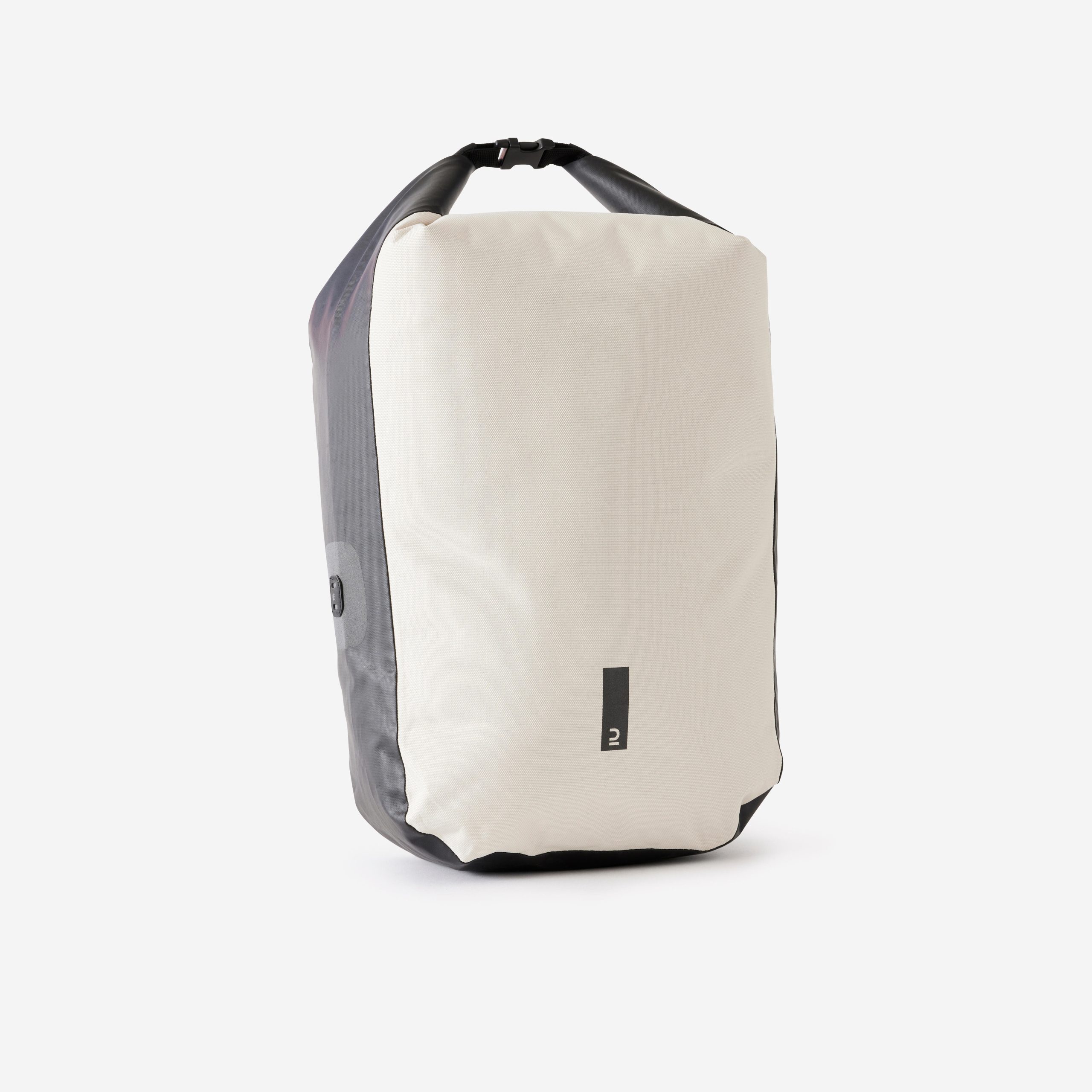 sacoche-porte-bagage-velo-946gis.jpg SACOCHE VELO SUR PORTE BAGAGES 500 20L IMPERMEABLE BEIGE – Image 1