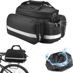 Fhioevt Sacoche Velo Porte Bagage Arriere Sac de Cadre Velo 3 en 1 25L Étanche Sacoche Vélo avec Couvercle de Pluie Sac Velo Electrique Arrière pour Vélo/VTT Bicyclette Outdoor Voyage (Noir) :