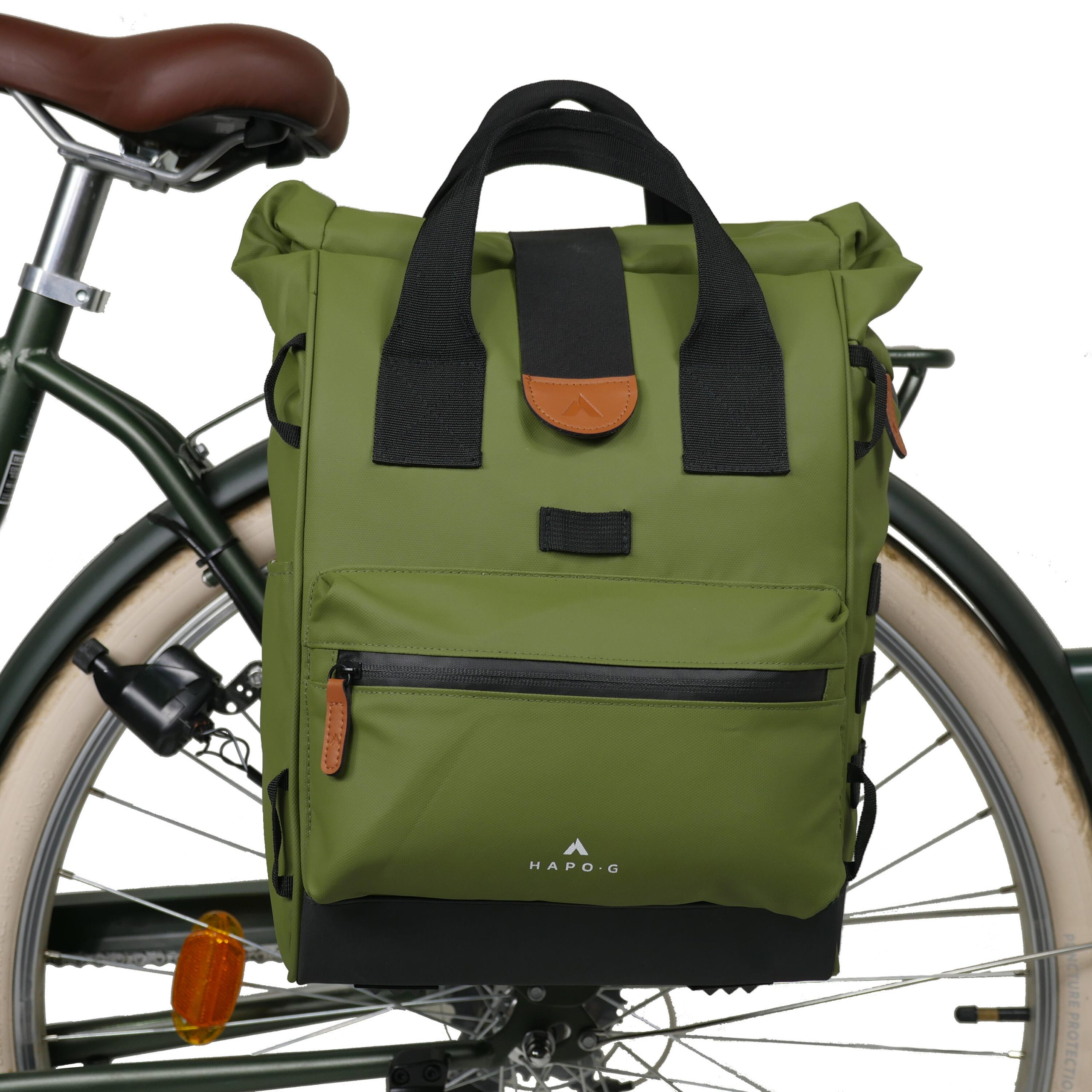 sacoche-velo-sac-a-dos-197jgj.jpg Sacoche vélo arrière étanche convertible en sac à dos 22L KAKI – Image 1