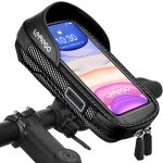 LEMEGO Support Téléphone Vélo Etanche, Sacoche Vélo Guidon Cadre Porte Telephone Velo VTT Trottinette Electrique Rotation 360 avec Espace Rangement ...