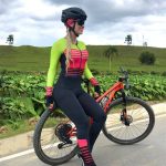 Maillot de cyclisme femme Triathlon combinaison vélo Kit manches longues pantalons longs tenue cycliste combinaison GEL Pad été (Color : 03, Size : ...